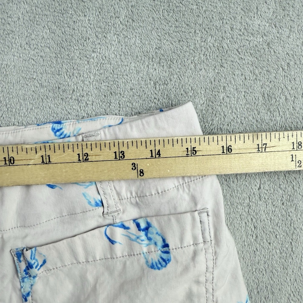 Maeve Anthropologie Pants Womens 29 Beige Collete Blue Lobster Cropped Wide Leg - Picture 3 of 16